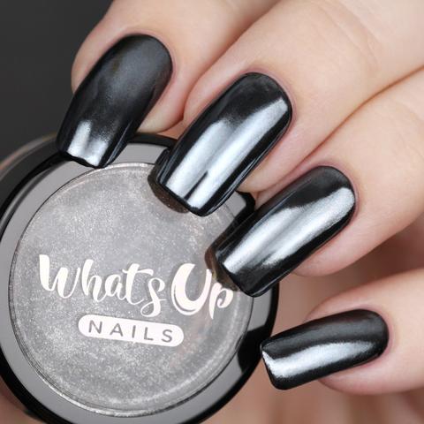 Whats Up Nails - Black Chrome Powder