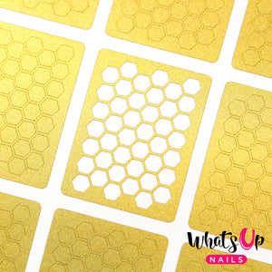 Whats Up Nails - Honeycomb Stencils (2 sheets-24 Stencils total)